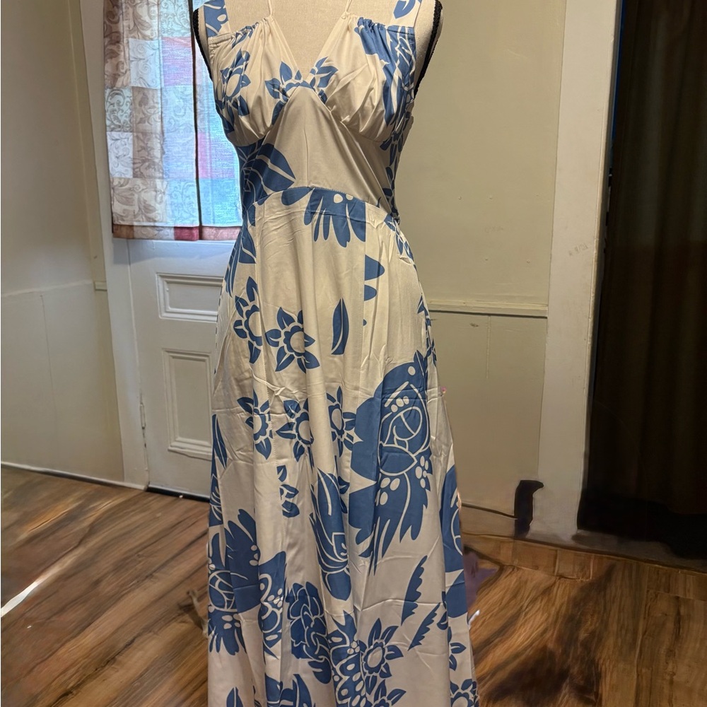 Blue Floral Maxi Dress